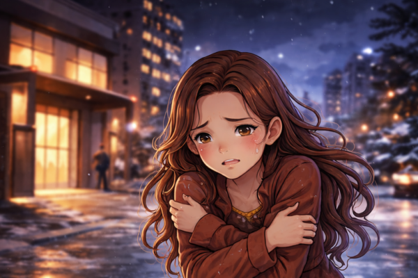 A surreal medical corridor symbolizing vulnerability and fear of judgment