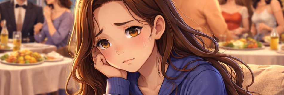 Exhausted woman sitting at a crowded table in her home symbolizing broken boundaries